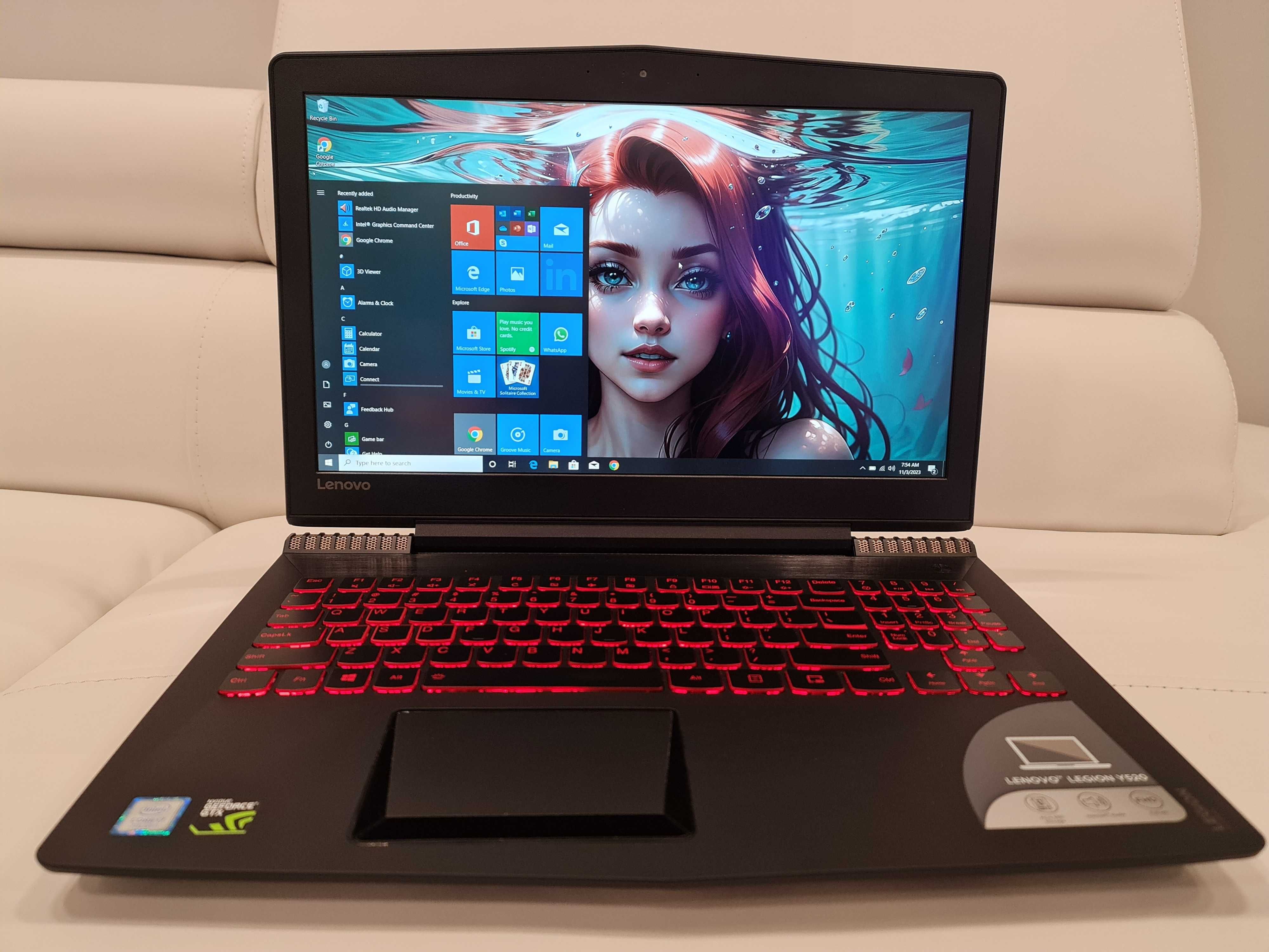 Laptop gaming lenovo legion, intel core i7- 6 gb video GTX 1060, NOU