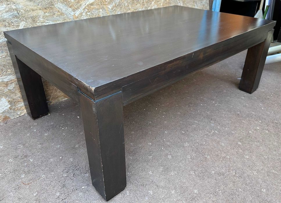 Masuta de cafea din lemn masiv neagra din stejar; Masa cu blat 120x75