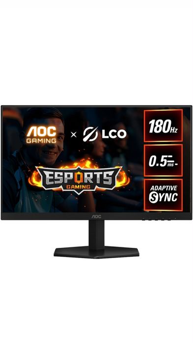 Нов!Gaming монитор AOC 23.8"FHD 180HZ, 0.5ms, Ad.Sync, Fast IPS HDR10