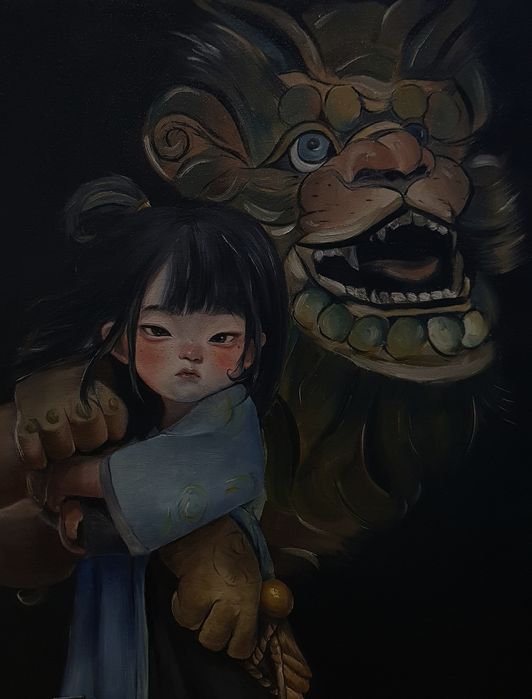 Картина,,Девочка с драконом,,