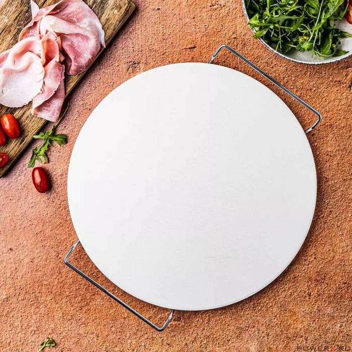Tava pizza pentru coacere si servire, diametru 33 cm, alba, Klausberg
