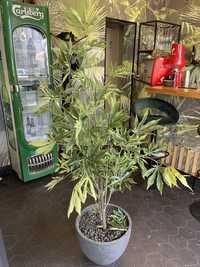 Planta artificala cannabis 160cm cu ghiveci si pietre decorative