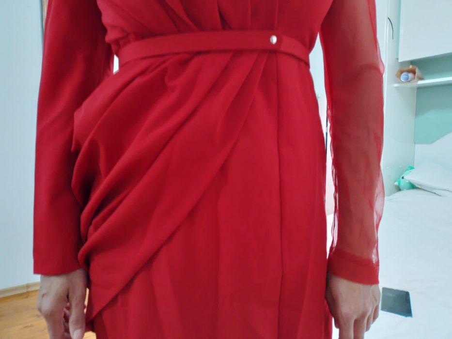 Rochie de seară roșie, de nașă/soacră