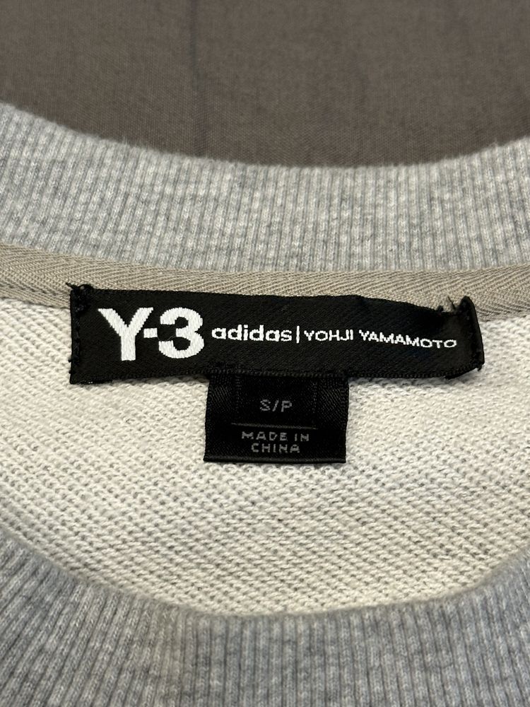 Y-3 Classic Crew Logo Back Sweater GREY/BLACK DP0582