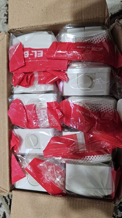 Выключатель 2-клав наружного монтажа, серый, IP54, ELBI EVA