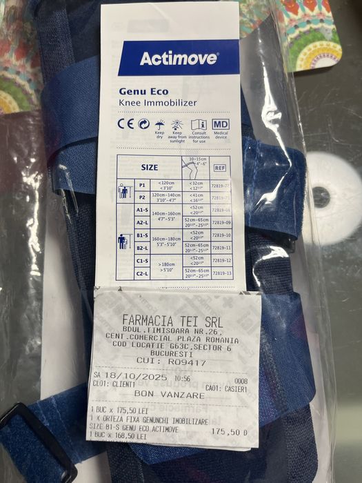 Orteza Genunchi GenuEco Noua, Dimensiune B1-S