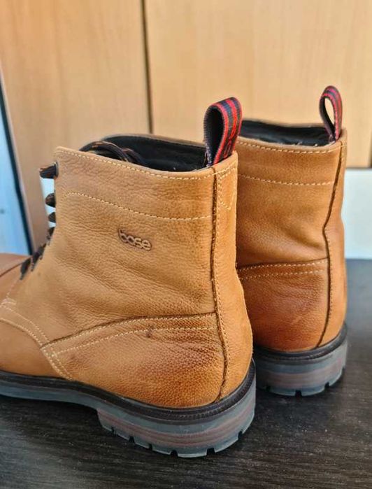 Ghete piele naturală Base London Tommy-NOI