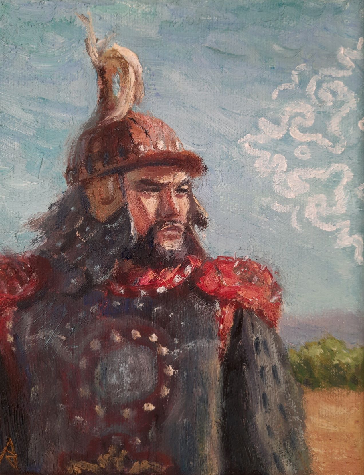 Картина диптих маслом "Жақсы көру", 2023 г.