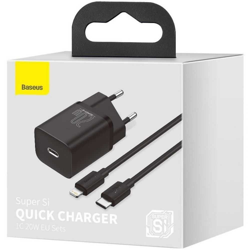 Зарядно Baseus Super Si Quick Charger 1C 20W+ lightning кабел