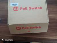 продавам нов-- poe switch  10/100mbps