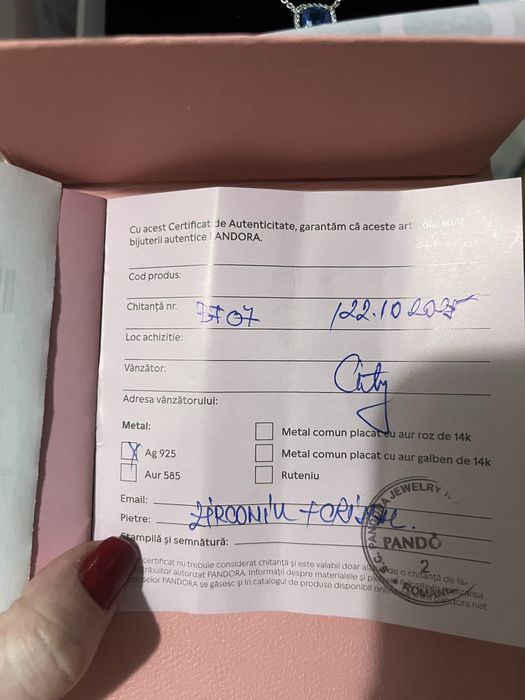 Colier Pandora original – Sparkling Square Blue Halo