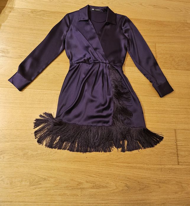 ZARA GLAMOROUS официална коприна рокля S