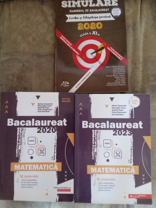 Vând Culegeri pentru pregătire Bacalaureat/ Matematică teste rezolvate