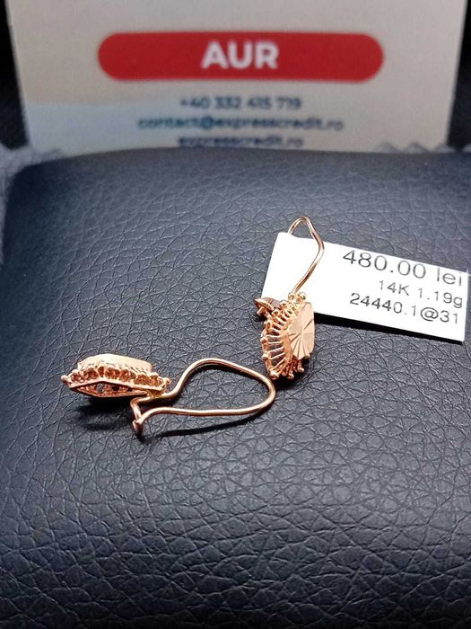 Cercei aur 14k 1.19g (B.24440 AG31 Barboi) Garantie 2 ani!
