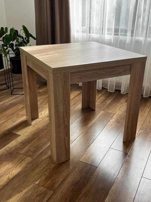 Masă extensibilă lemn deschis 80x80 cm – se extinde la 160 cm,