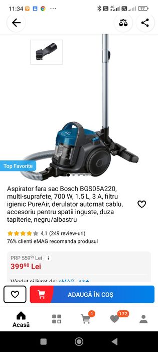 Aspirator Bosh fara sac