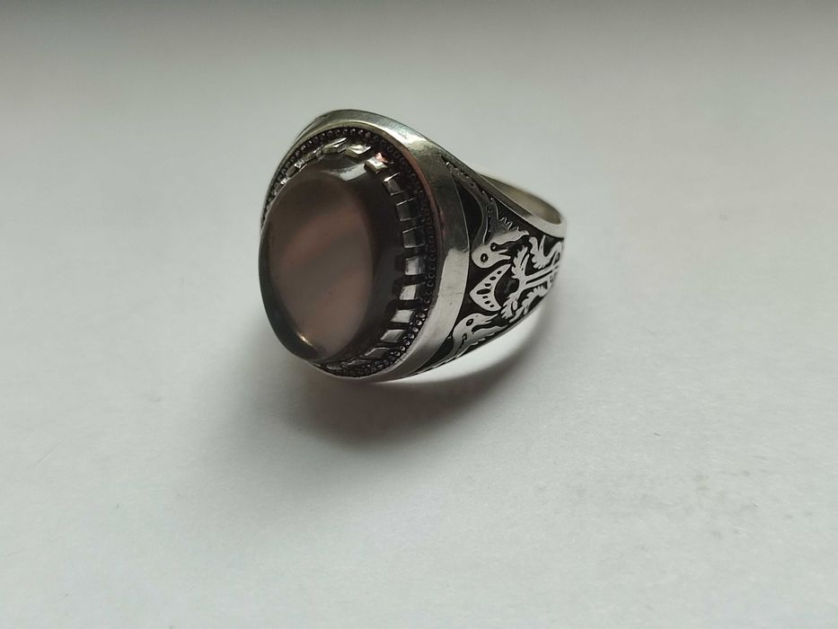 Кольцо серебряное с камнем ОБСИДИАН