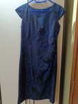 Rochie albastră,cu dantela neagra,mărime 40