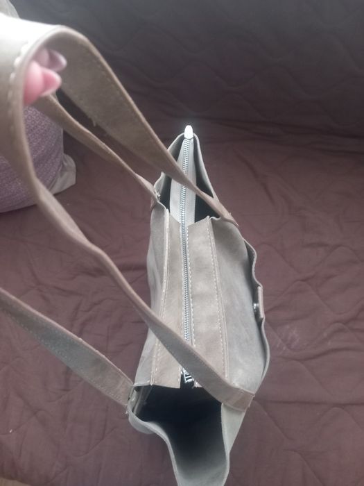 Дамска чанта естествена кожа/велур