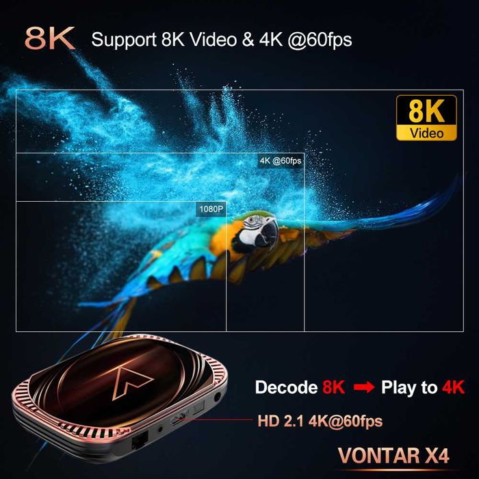 8K Android ТВ бокс VX4 Аmlogic с Dolby ATMOS DTS HD Hi-Fi UGOOS TV Box