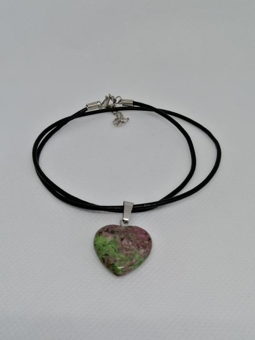 Colier piele TRAVELLER’S BIJOUX - pandantiv cu piatra semipretioasa