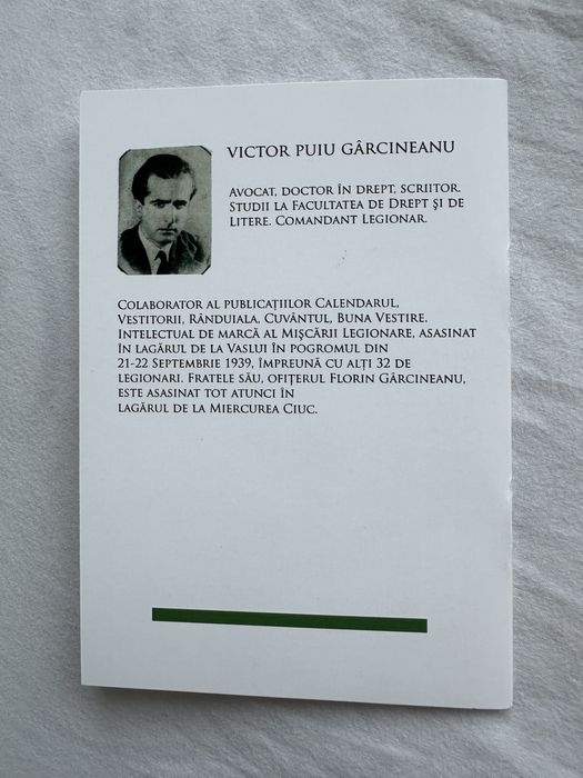 Brosura Din lumea Legionara, Victor Puiu Garcineanu