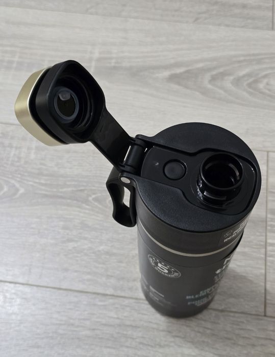 Sticlă apa termică Ninja Thirsti 700ml – oțel inoxidabil, Negru