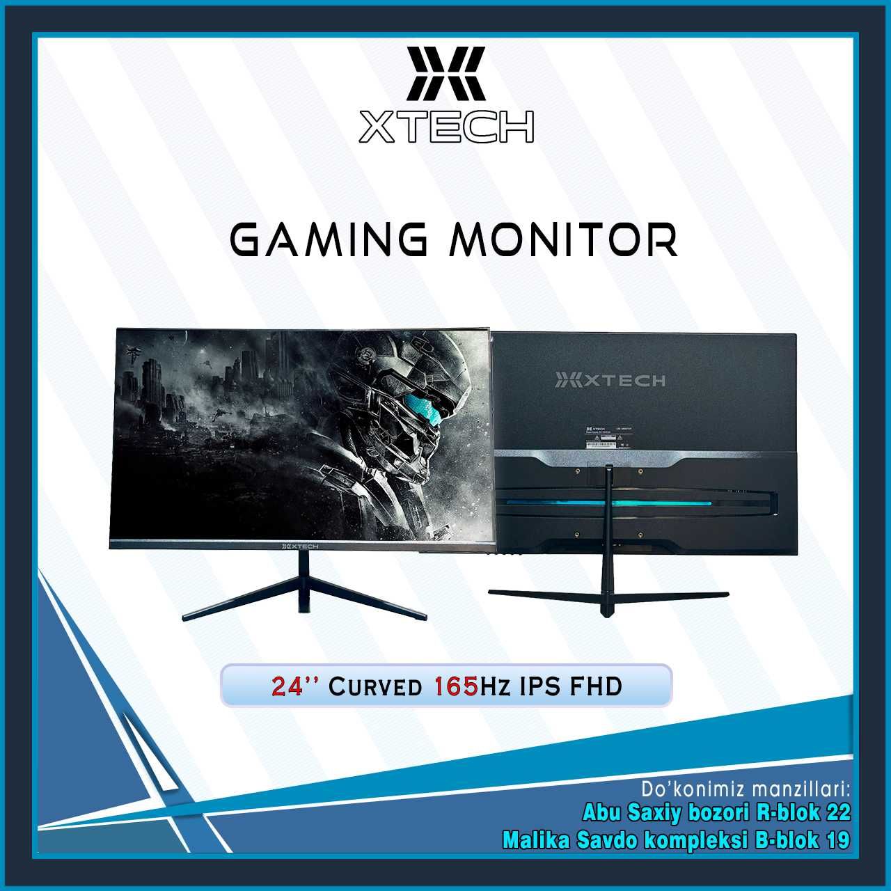 XTECH Monitor 24" IPS (Curved) (Flat)