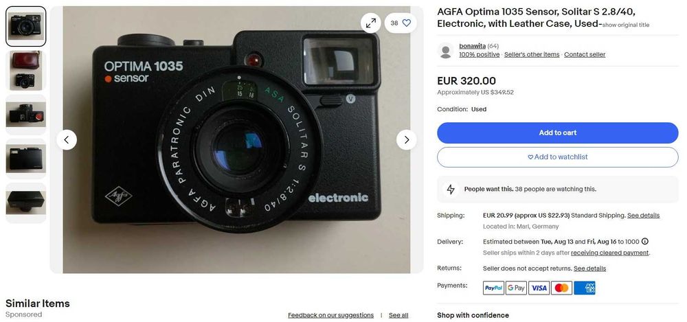 Ricoh RZ-800 / Agfa Optima 1035 Sensor - Rare Vintage  Film Cameras