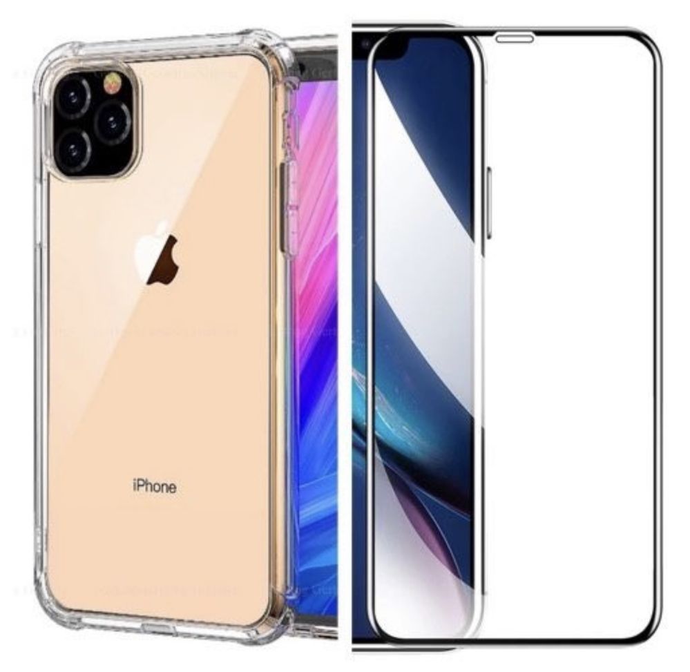 Iphone 11 11 PRO MAX Pachet Husa Silicon + Folie Sticla Hard Glass 21D