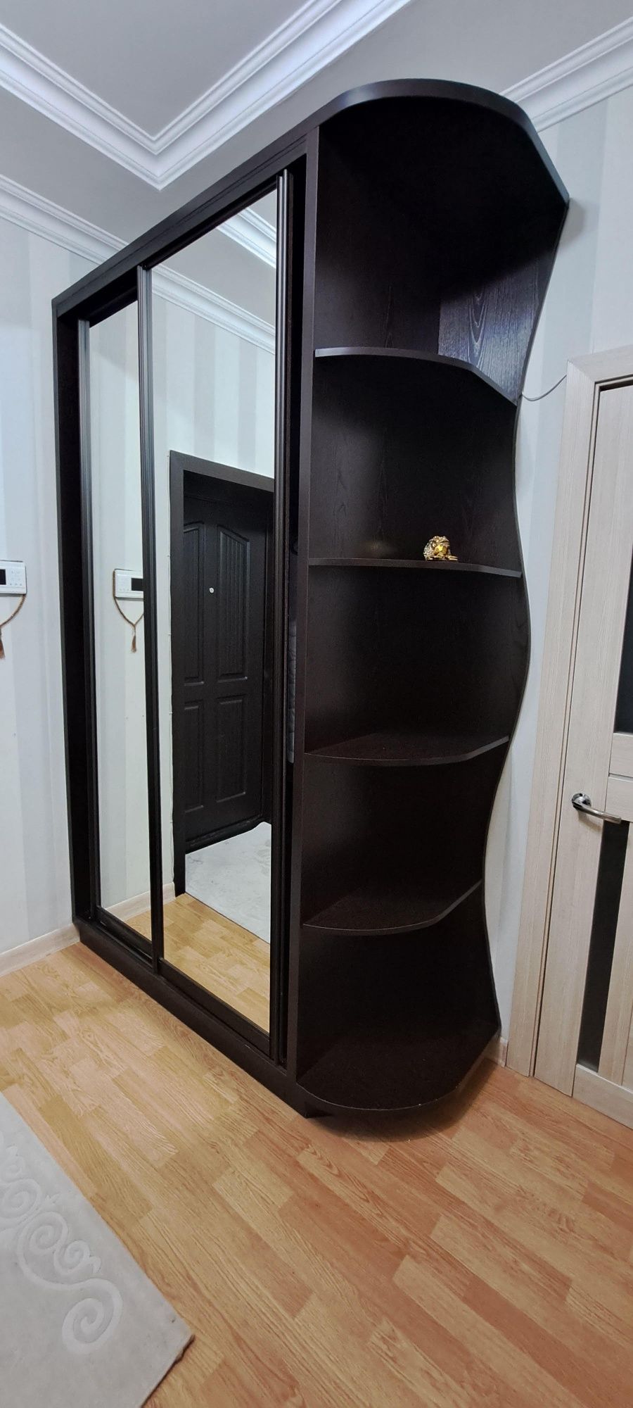 Шкаф купе чёрного цвета 160х250х55