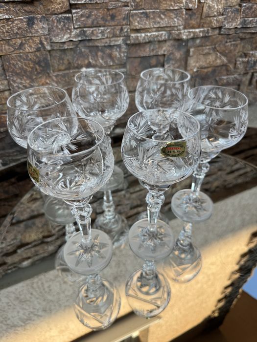 Set pahare vin alb cristal