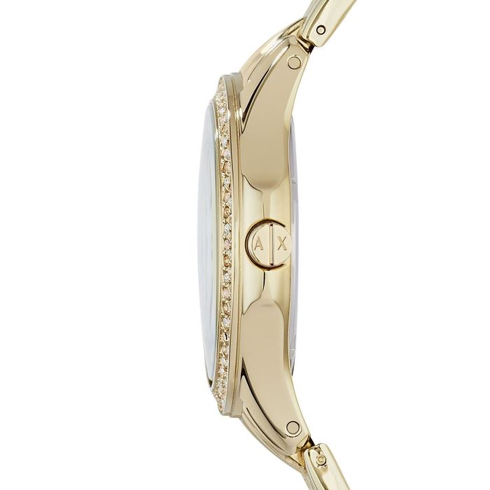 Armani Exchange Lady Hampton Gold Diamante Watch AX5216