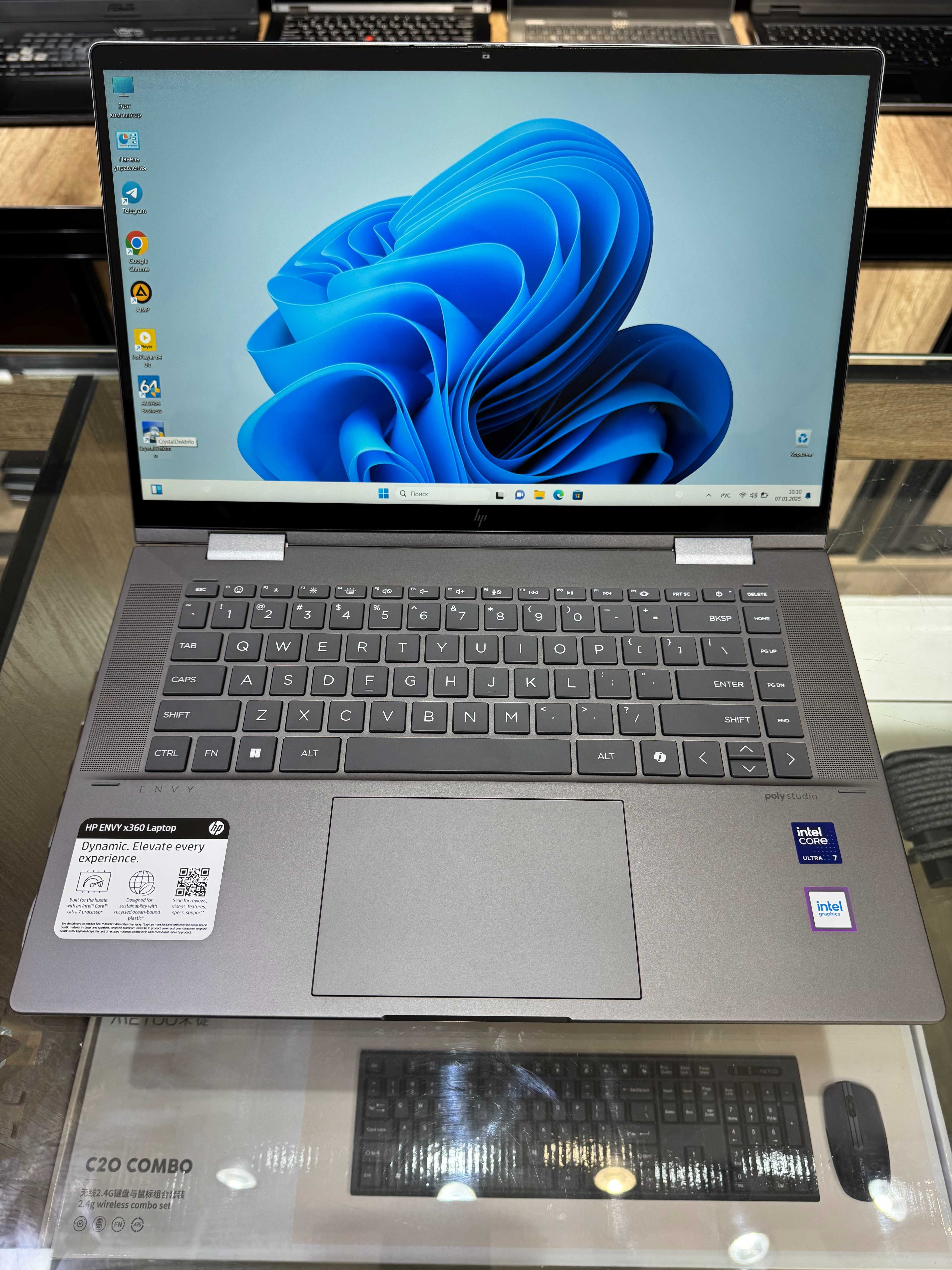 HP ENVY x360 Сенсорный Core Ultra 7-155U озу16гб 512ssd
