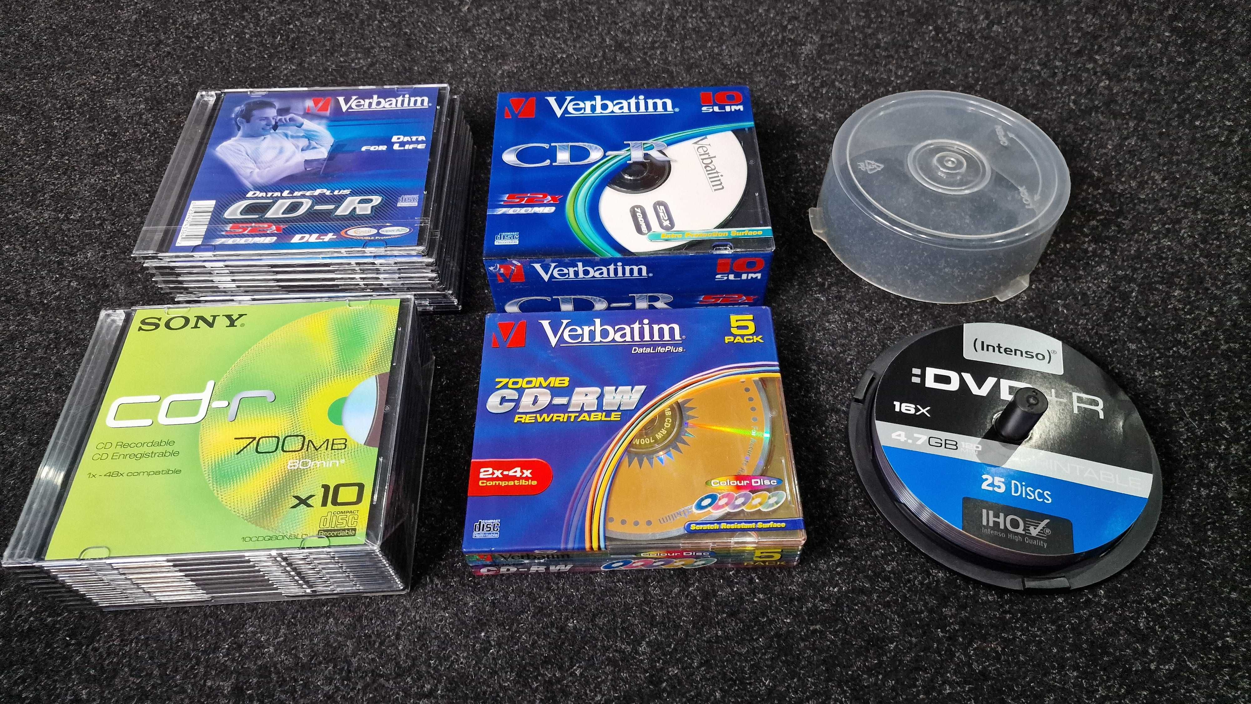 Vand cd-uri goale, sigilate, CD-R,CD-RW, DVD+R, Sony, Verbatim,45 buc.