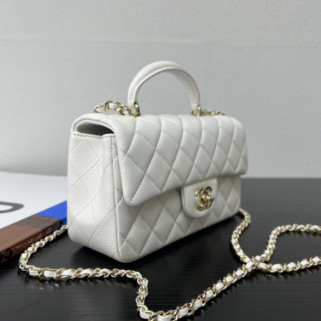 Geanta Chanel 20cm alb, tip Premium