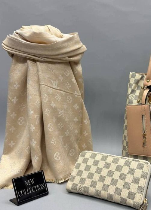 Set dama, portofel +esarfa/sal două fețe, material tip casmir