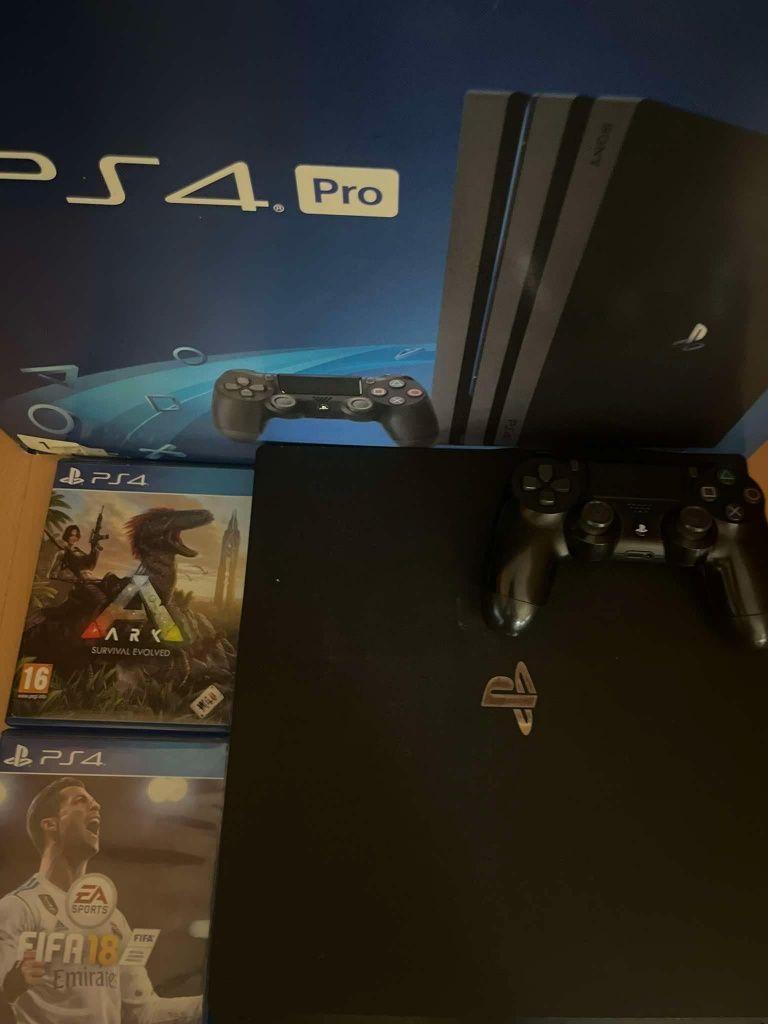 PS4 PRo 1TB 1 joystick 2 игри