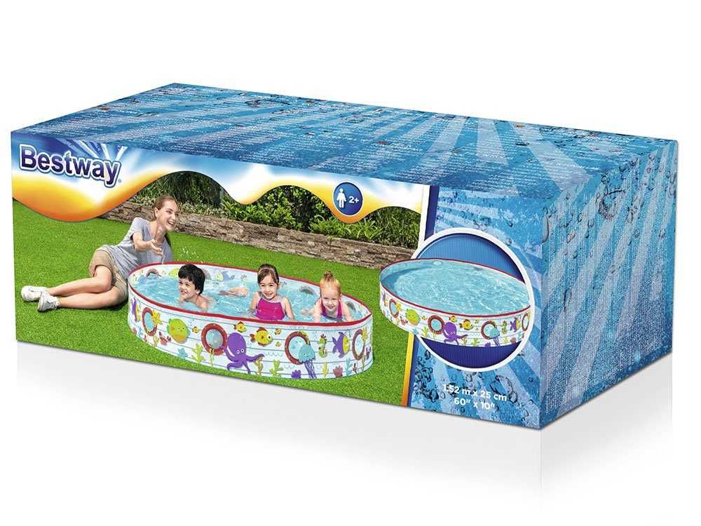 Детски басейн Bestway с твърд борд 152 x 25 см, PVC, морски свят