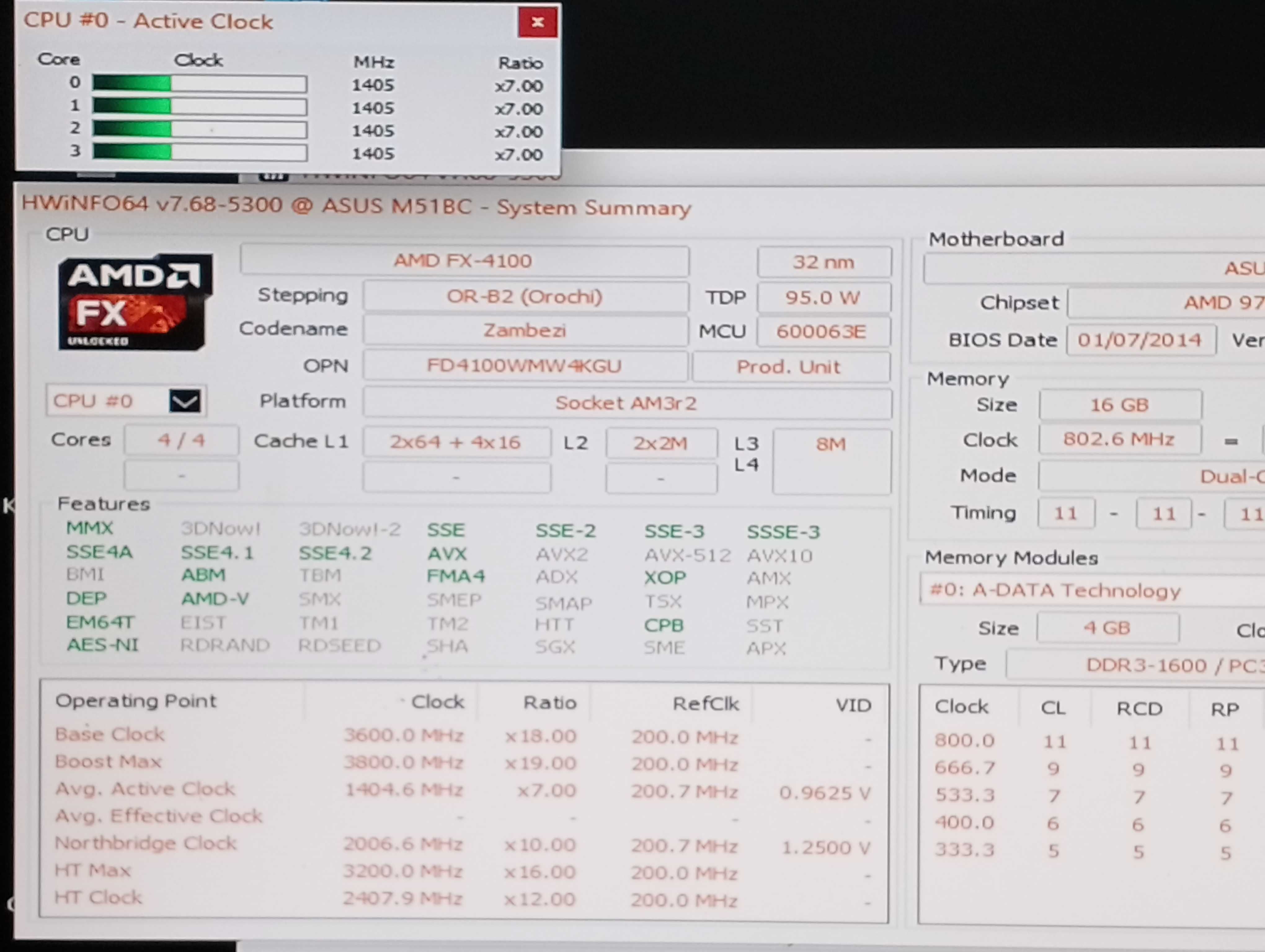 Дъно  АМ3+ ASUS M5A97  EVO2,cpu,fan и 16gb. ram