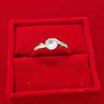 GR100, inel placat aur 14k,model logodna, zirconiu alb, deosebit