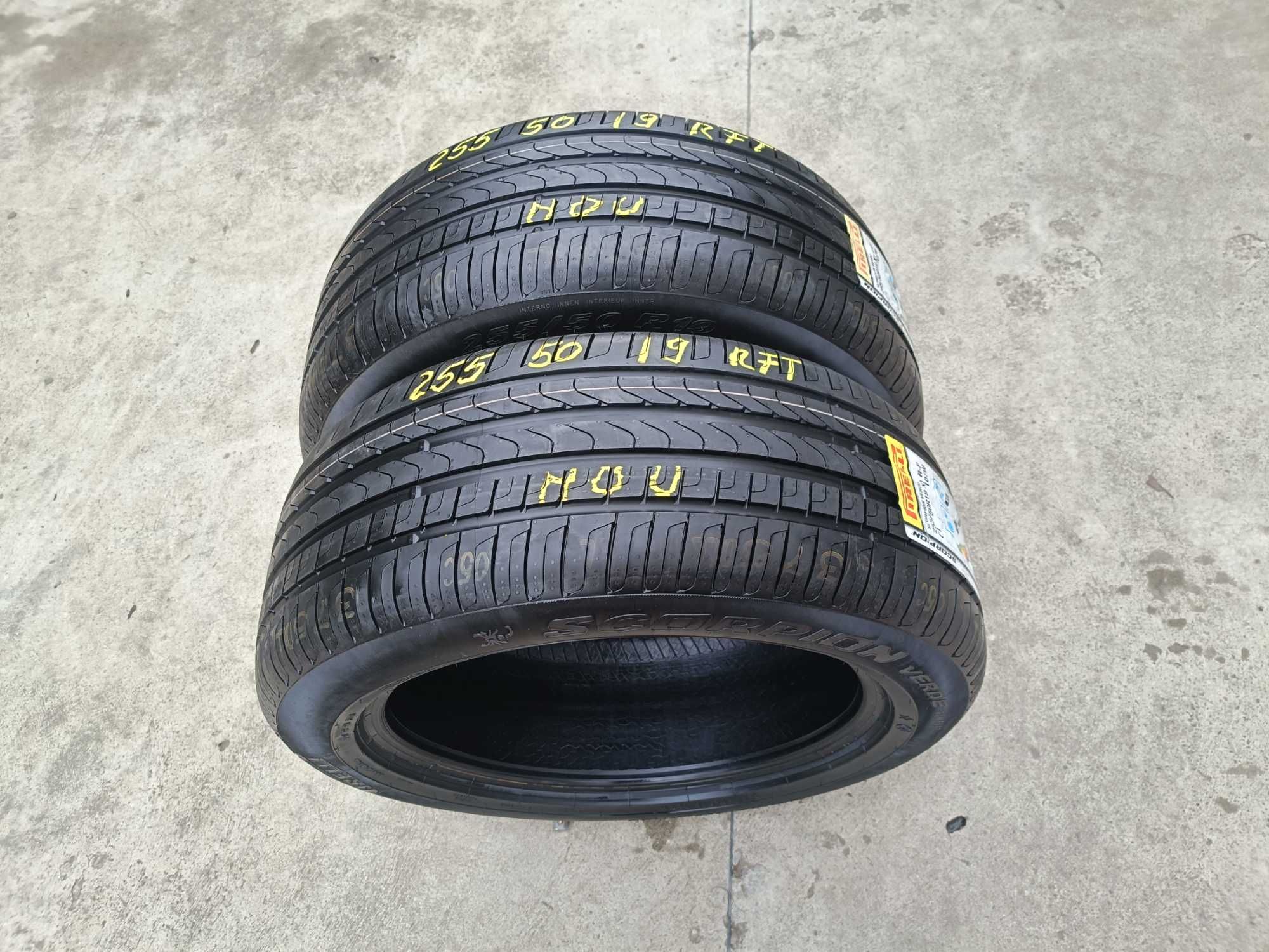 Doua anvelope noi de vara 255 50 19 pirelli scorpion verde run flat