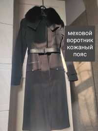 пальто женское А- силуэта черное (Турция)