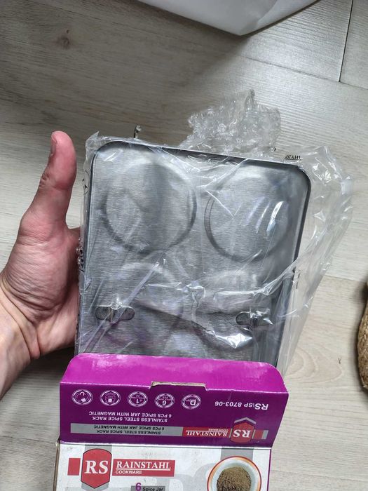 Recipient Condimente 6 Pieces Magnetic Herb Spice Rack Tin Jar Holder