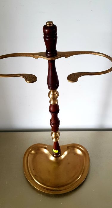 Suport vechi din alamă/bronz/lemn pentru umbrele