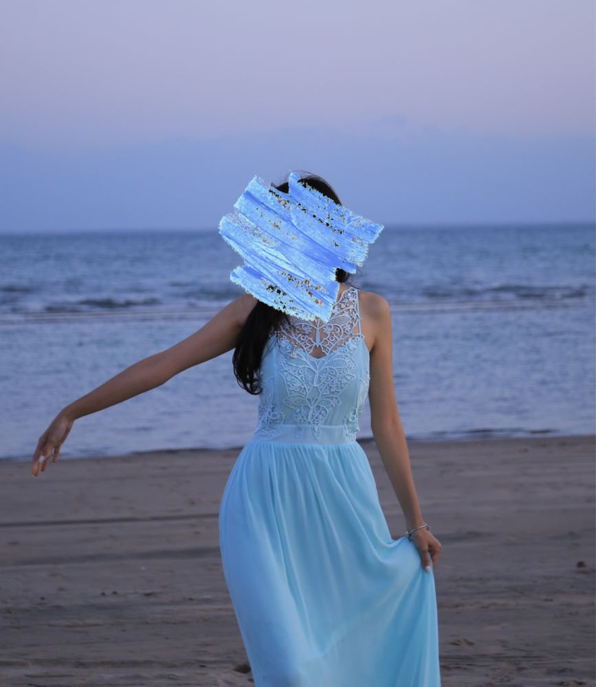 Платье легкое воздушное бирюзового мятного цвета