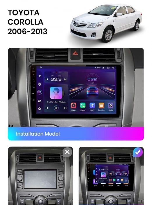 Navigatie Android Toyota Corolla Android Auto , Carplay Camera