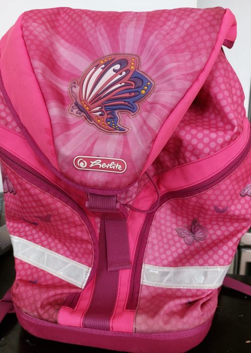 OFERTA Ghiozdan Herlitz , roz cu fluturi, ideal pentru fete!