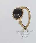 Inel pandora aur black spinel si cercei pandora aur si onyx