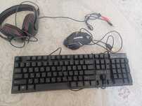 Keyboard, mouse, headset, gaming combo